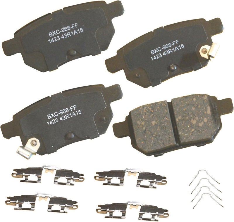 Bendix وسادات فرامل خلفية سيراميك SBC1423 الممتازة لسيارات لكزس CT200h 2017-2015، سكيون iM 2016، تويوتا كورولا 2017، كورولا iM 2017، بريوس 2017-2015، بريوس بلوج إن 2015-2012، يارس 2014 - Image 1